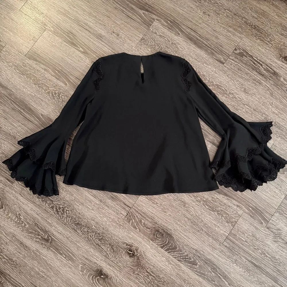 Jonathan Simkhai Ruffle Bell Sleeve Blouse - Picture 9 of 9